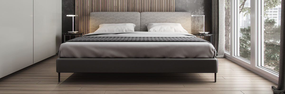 Bethune Bed by Modloft, showing bethune bed in lives hot.