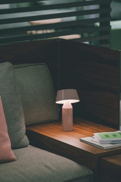 Bicoca Portable Table Lamp by Marset, showing bicoca portable table lamp in live shot.