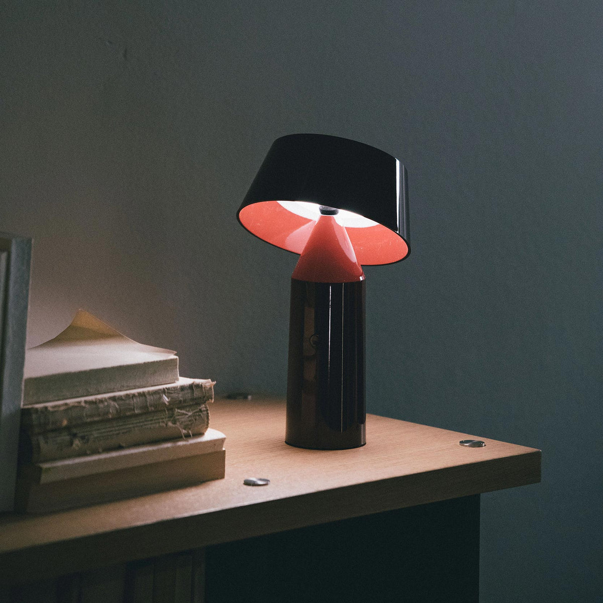 Bicoca Portable Table Lamp by Marset, showing bicoca portable table lamp in live shot.
