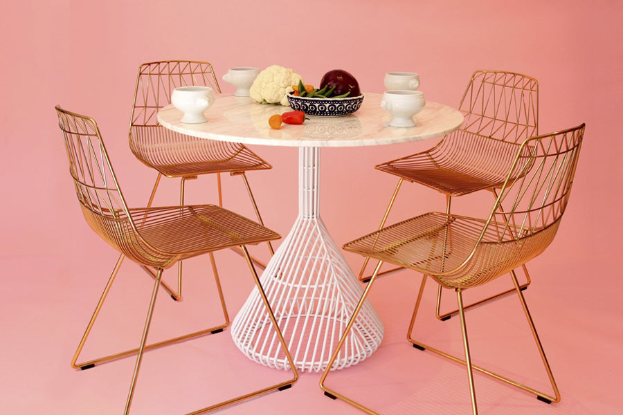 Bistro Base Table by Bend, showing bistro base table with chairs in live shot.