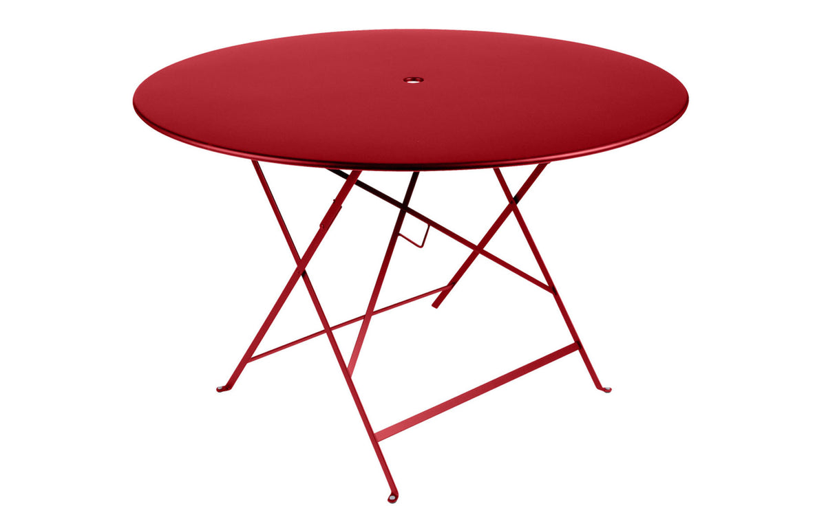 Bistro Round Folding Tables by Fermob - 46", Poppy Red.