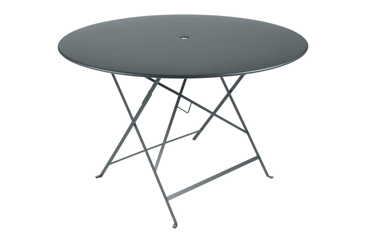 Bistro Round Folding Tables by Fermob - 46", Storm Grey.