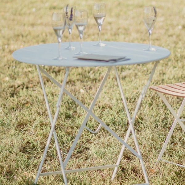 Bistro Round Folding Tables by Fermob, showing closeup view of round folding table 30