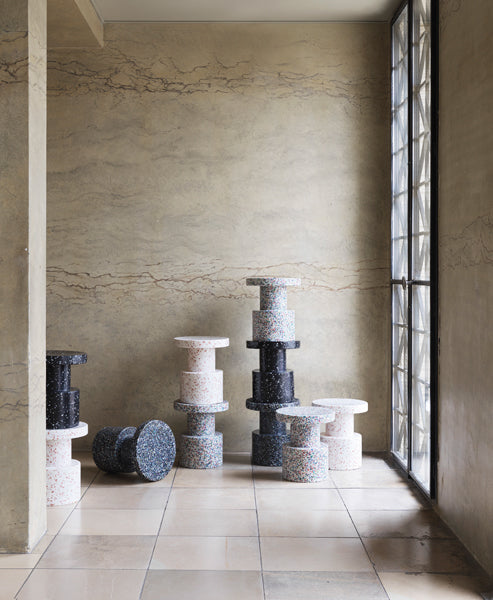 Bit Stool by Normann Copenhagen, showing bit stools in live shot.