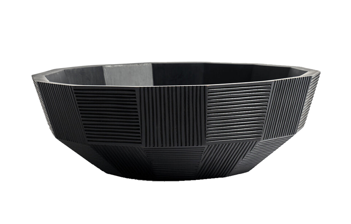Black Striped Bowl by Ethnicraft.