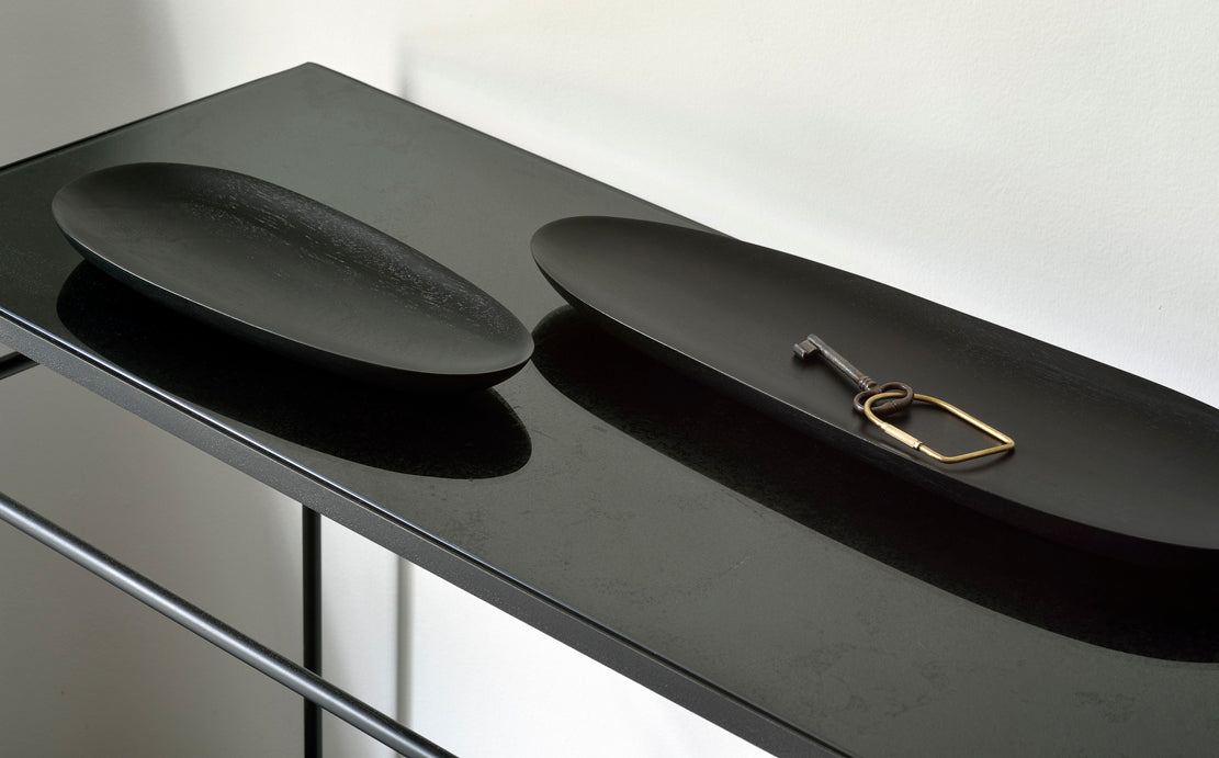 Thin Oval Boards (set of 2) by Ethnicraft, showing front view of oval boards in the live shot.