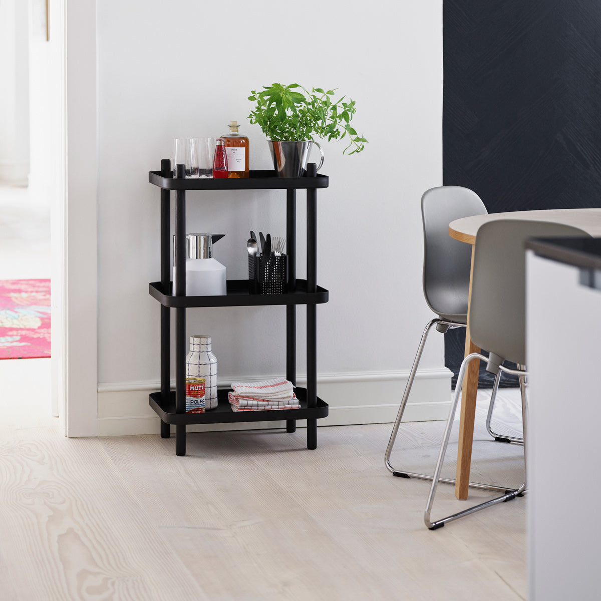 Block Shelf by Normann Copenhagen, showing block shelf in live shot.