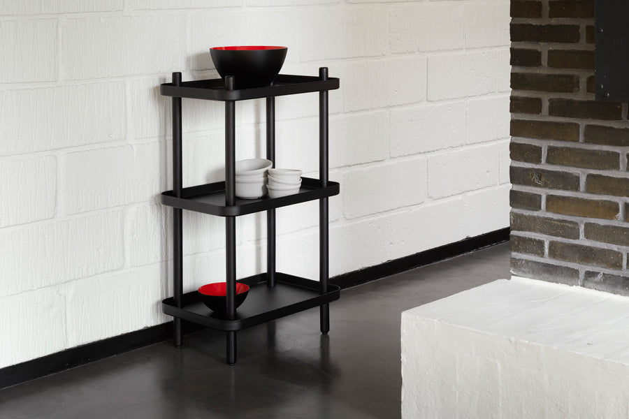Block Shelf by Normann Copenhagen, showing block shelf in live shot.
