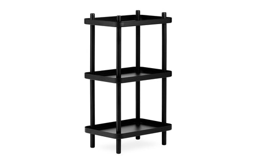 Block Shelf by Normann Copenhagen - Black Painted Lacquered Ash Wood/Black Powder Coated Steel.