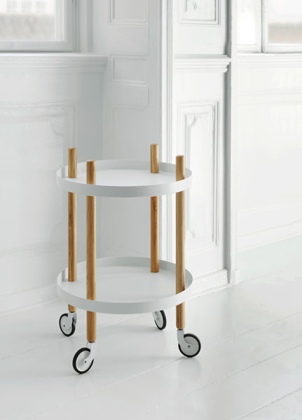 Block Trolley Table by Normann Copenhagen, showing block trolley table in live shot.