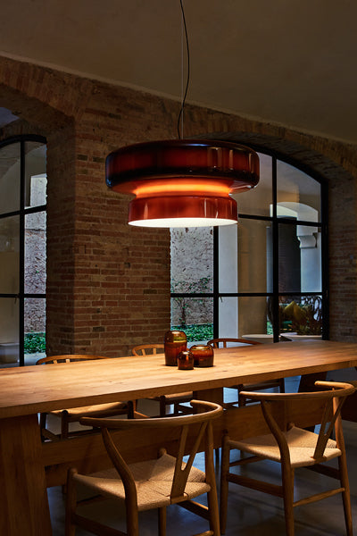 Bohemia 84 Pendant Lamp by Marset, showing bohemia 84 pendant lamp in live shot.