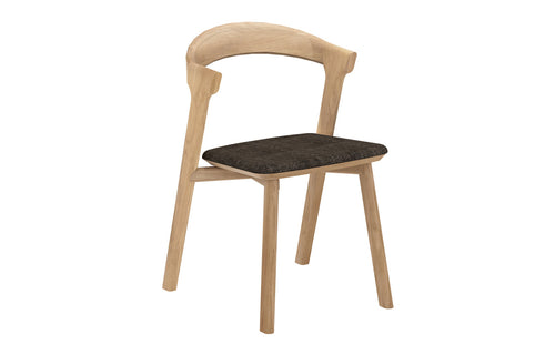 Bok Oak Dining Chair by Ethnicraft - Dark Brown Upholstery/Oak.