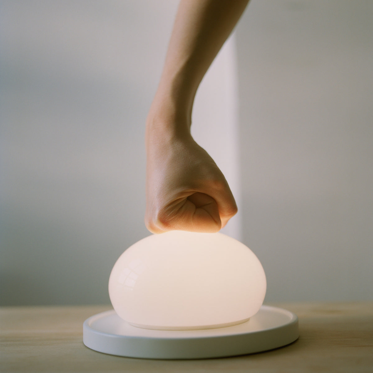 Bolita Table Lamp by Marset, showing bolita table lamp in live shot.