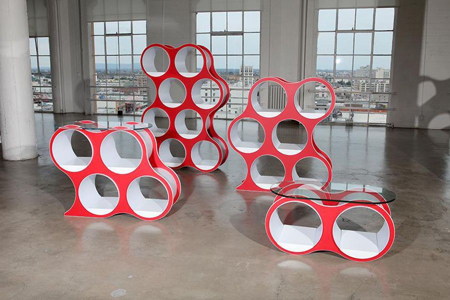 Bolla Shelving Storage System and Room Divider by Scale 1:1, showing bolla shelving storage system and room divider in live shot.