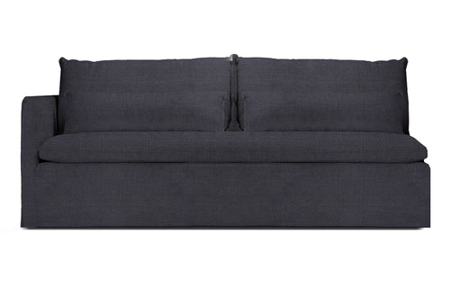Bondi 2 Seat 1 Arm Sofa by Harbour - Arm Left, Black Linen Fabric.