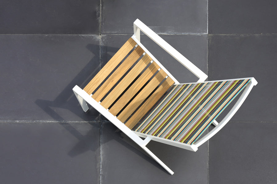 Bondi Adirondack Stackable Casual Chair by Mamagreen, showing bondi adirondack stackable casual chairs in live shot.