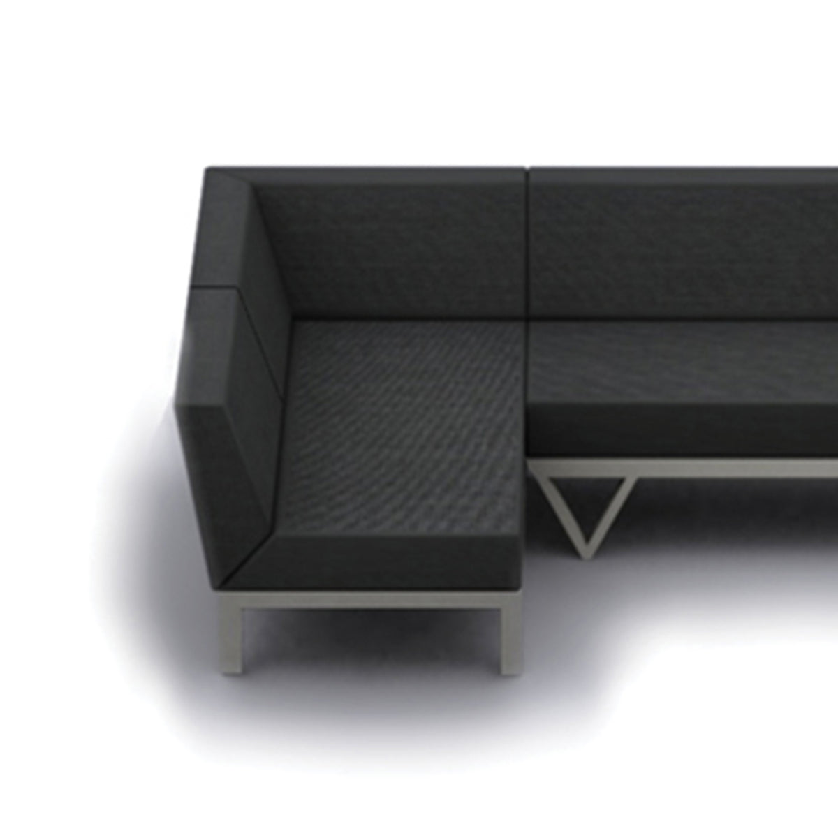 Bondi Belle Configuration 13 with HPL Table by Mamagreen, showing closeup view of bondi belle configuration 13 with hpl table in grafito agora cushion.