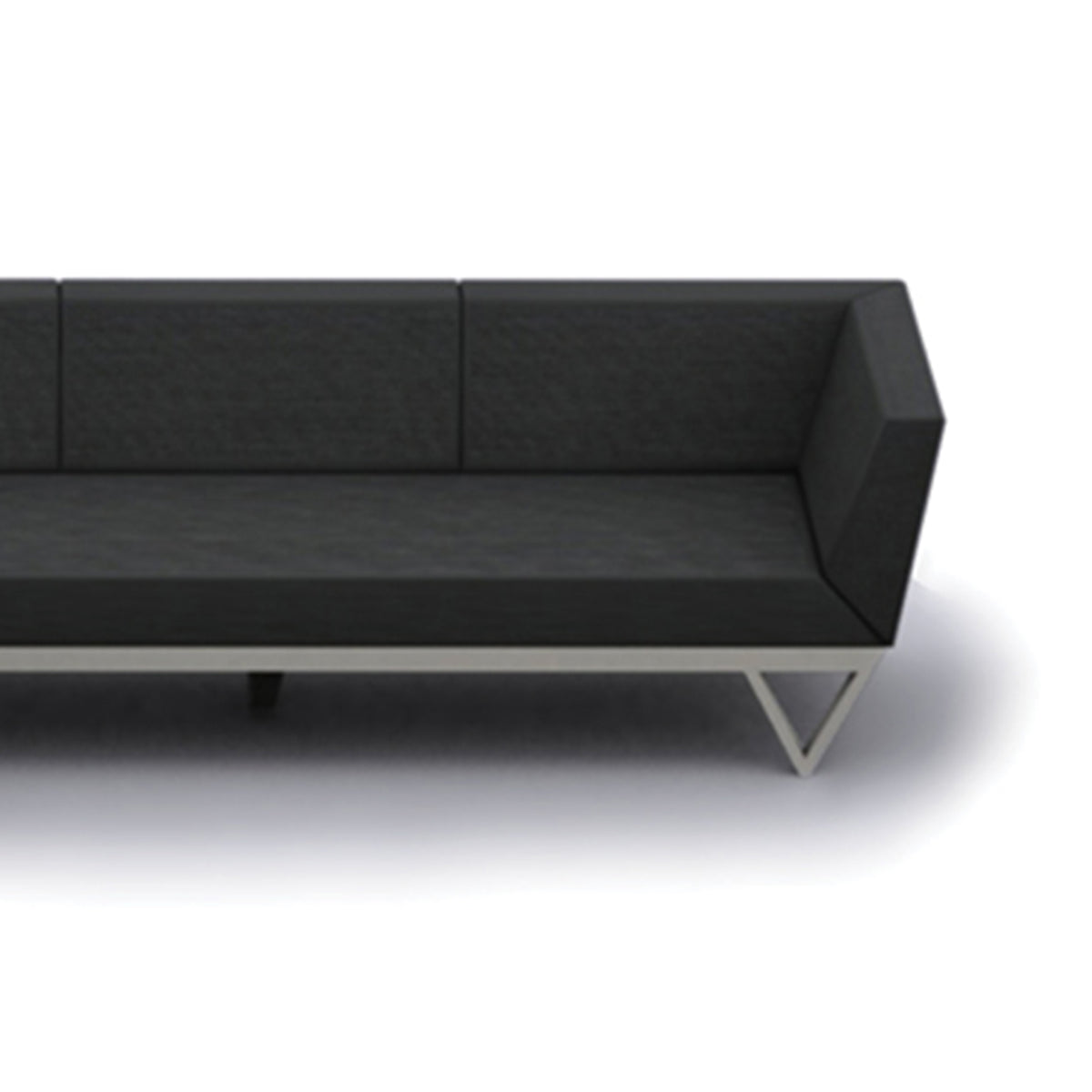 Bondi Belle Configuration 9 with HPL Table by Mamagreen, showing closeup view of bondi belle configuration 9 with hpl table in grafito agora cushion.