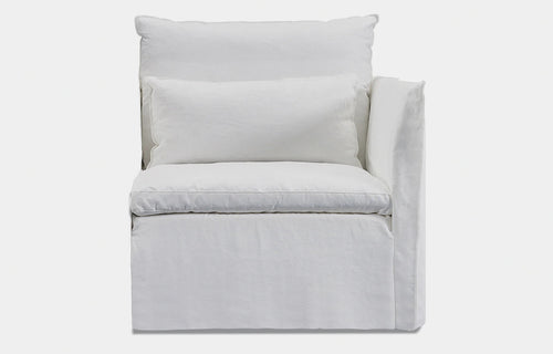 Bondi Corner Seat by Harbour - White Linen Fabric.