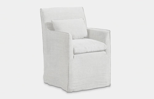 Bondi Dining Chair by Harbour - White Linen Fabric.