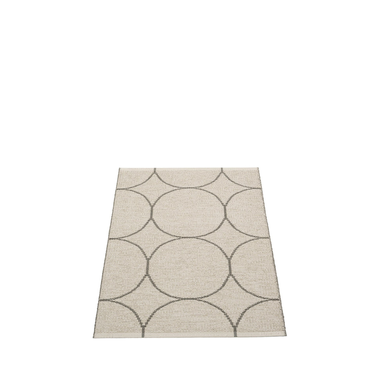 Boo Charcoal & Vanilla Runner Rug by Pappelina, showing back view of boo charcoal & vanilla runner rug.