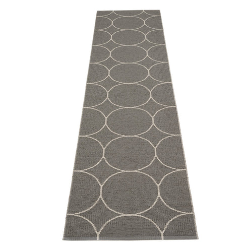 Boo Charcoal & Vanilla Runner Rug by Pappelina - 2.25' x 6.5'.