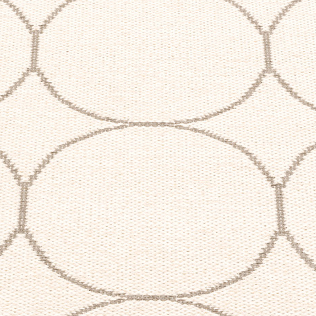 Boo Dark Linen & Vanilla Runner Rug by Pappelina, showing closeup view of boo dark linen & vanilla runner rug.