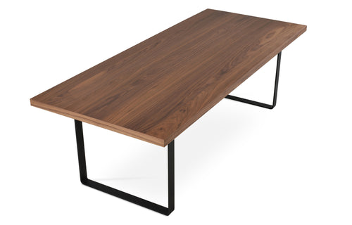 Bosphorus Dining Table by SohoConcept - Black Powder Paint, MDF-Walnut.