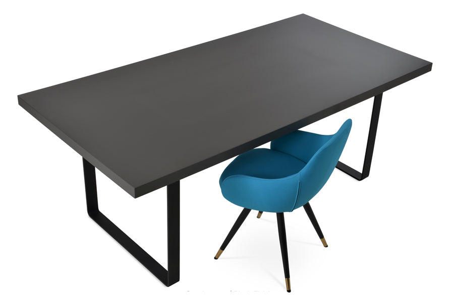 Bosphorus Dining Table by SohoConcept, showing bosphorus dining table with chair.