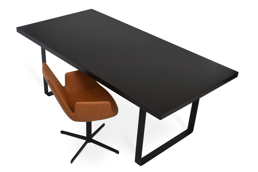 Bosphorus Dining Table by SohoConcept, showing bosphorus dining table with chair.