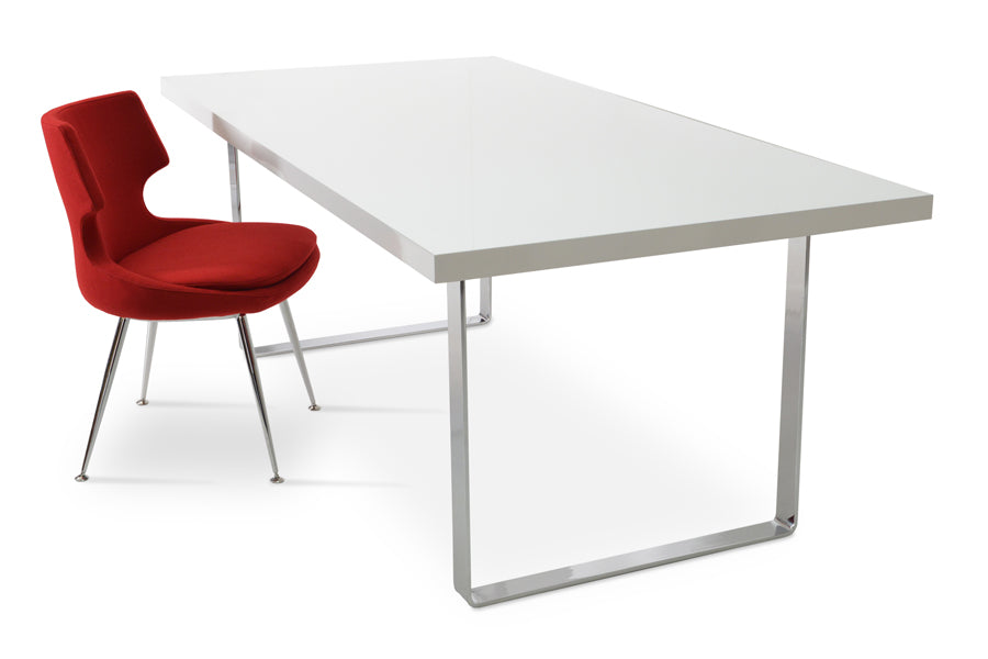 Bosphorus Dining Table by SohoConcept, showing bosphorus dining table with chair.