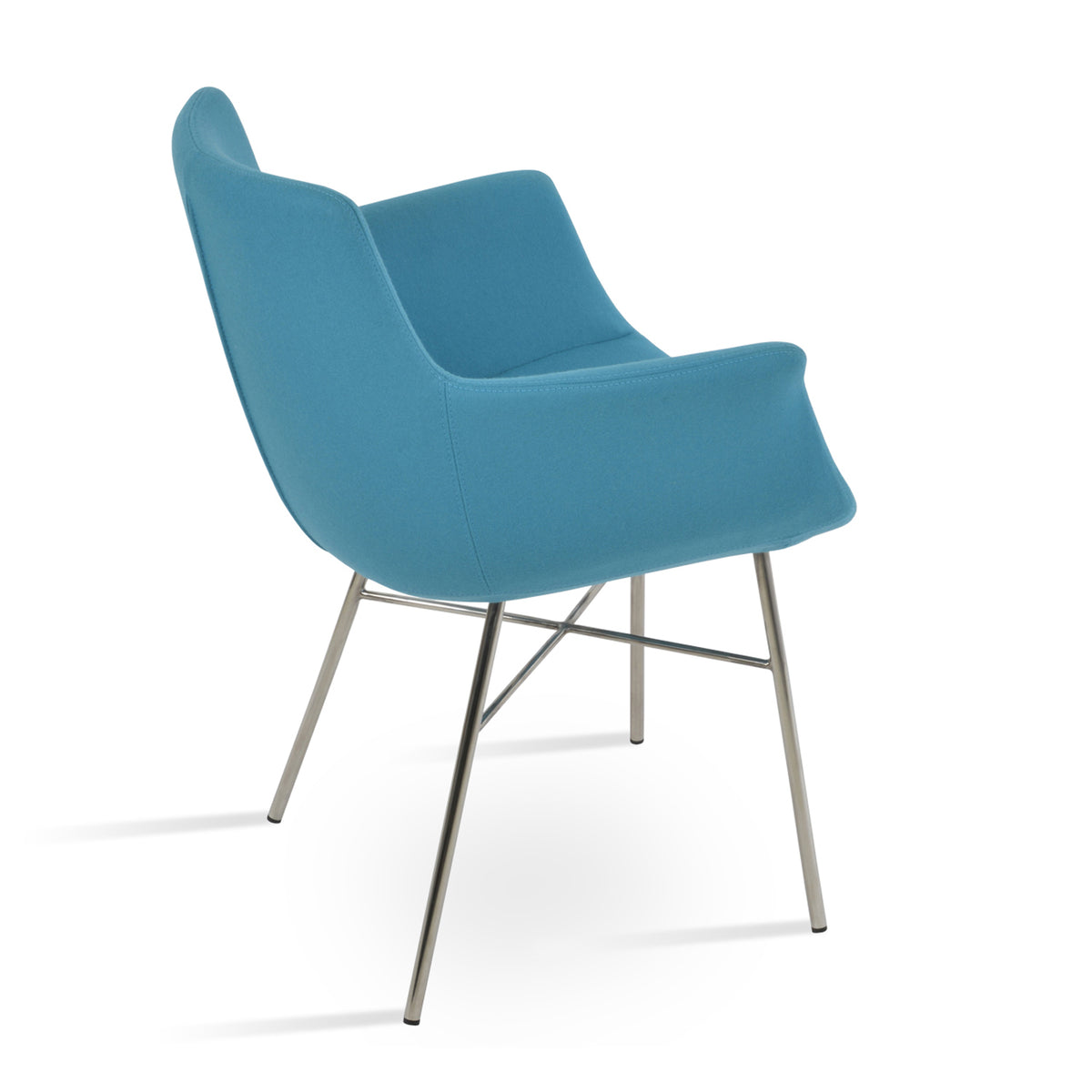 Bottega Cross Armchair by SohoConcept, showing back angle view of bottega cross armchair.