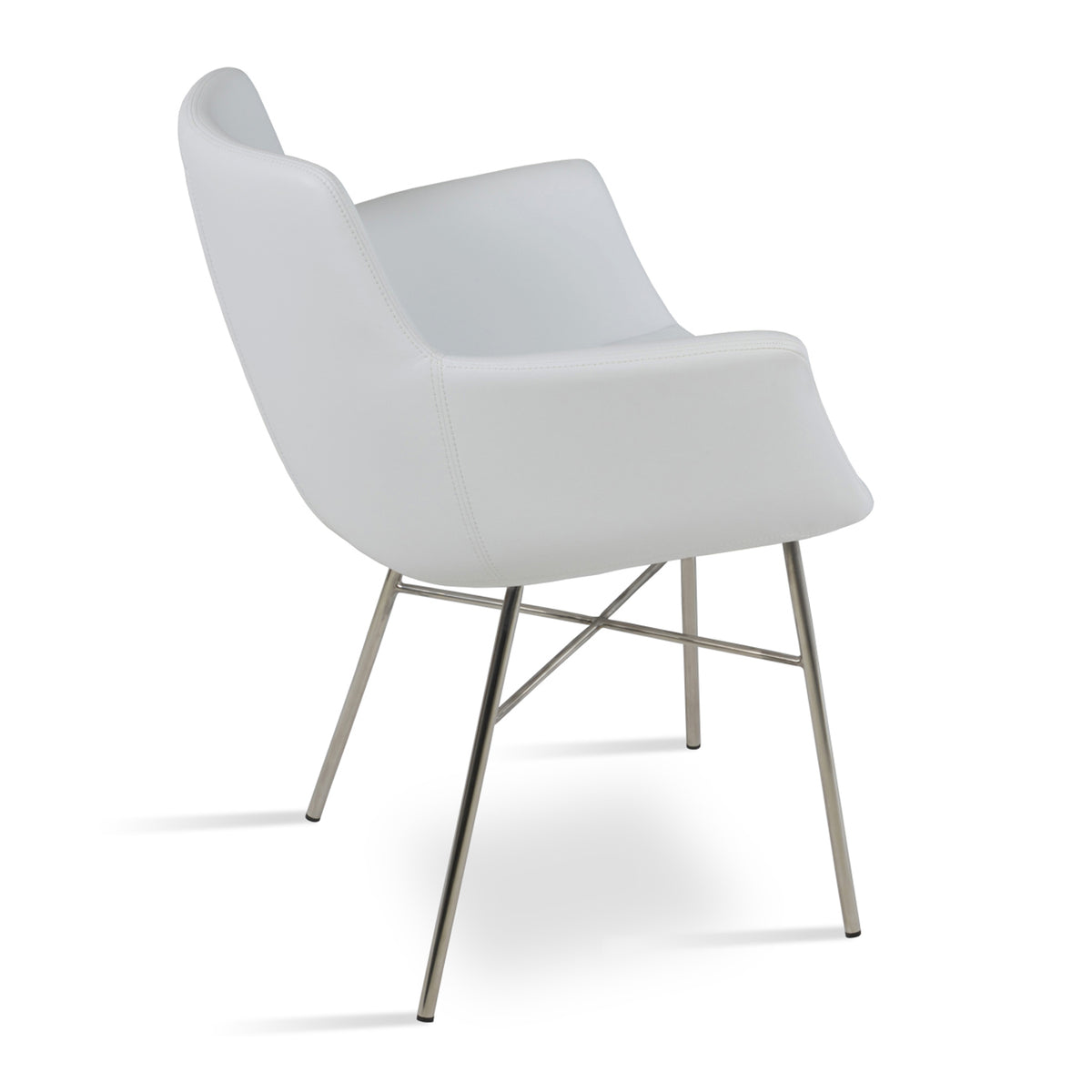 Bottega Cross Armchair by SohoConcept, showing back angle view of bottega cross armchair.