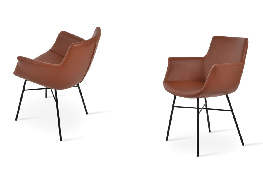 Bottega Cross Armchair by SohoConcept, showing two bottega cross armchairs together.