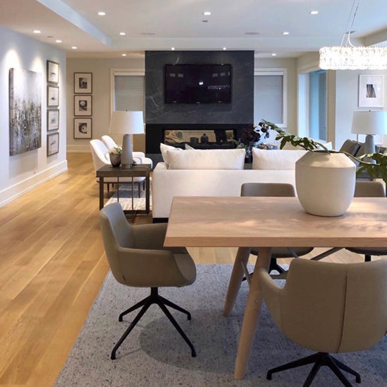 Bottega Spider Swivel Armchair by SohoConcept, showing bottega spider swivel armchairs in live shot.