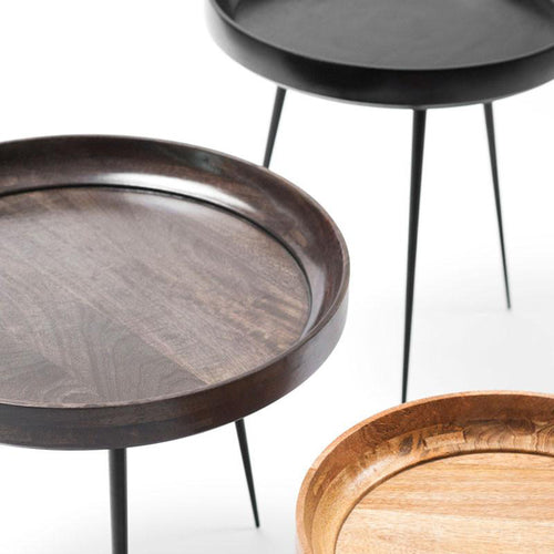 Bowl Table by Mater, showing bowl tables in different top.