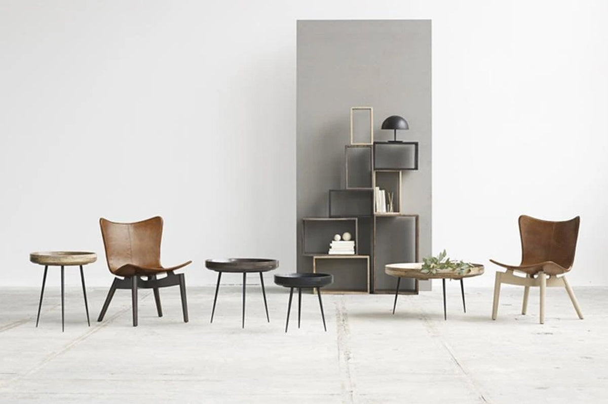 Bowl Table by Mater, showing bowl tables with chairs in live shot.