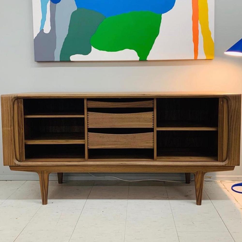 BPS 83" Sideboard No. 142 by Bernh. Pedersen & Son, showing bps 83" sideboard no. 142 in live shot.