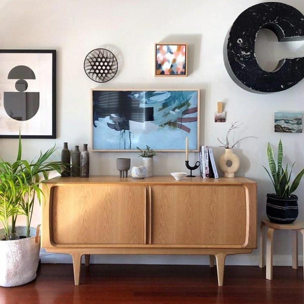 BPS 83" Sideboard No. 142 by Bernh. Pedersen & Son, showing bps 83" sideboard no. 142 in live shot.