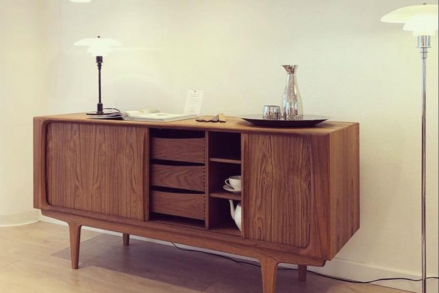 BPS 83" Sideboard No. 142 by Bernh. Pedersen & Son, showing bps 83" sideboard no. 142 in live shot.