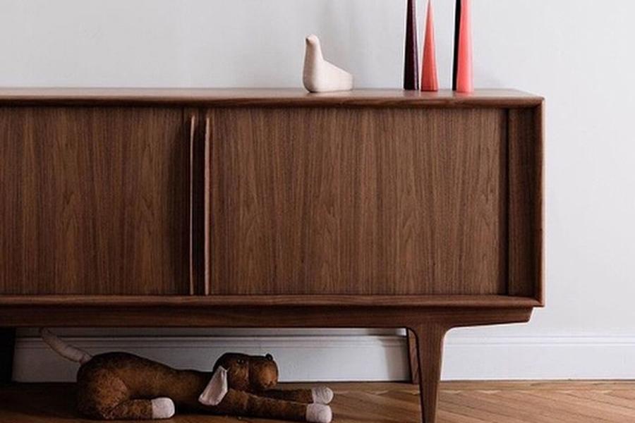 BPS 83" Sideboard No. 156 by Bernh. Pedersen & Son, showing bps 83" sideboard no. 156 in live shot.