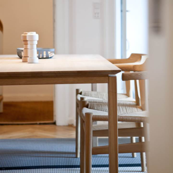 BPS Dining Table No. 175 by Bernh. Pedersen & Son, showing closeup view of bps dining table no. 175 in live shot.