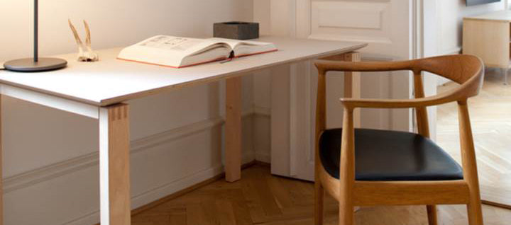 BPS Writing Desk No. 176 by Bernh. Pedersen & Son, showing bps writing desk no 176 with chair in live shot.