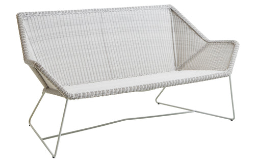 Breeze 2 Seater Lounge Sofa by Cane-Line - White Grey Fiber Weave, No Cushion.