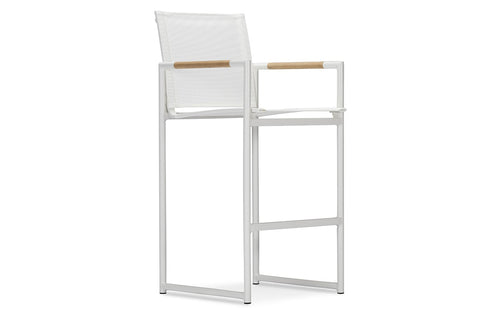 Breeze Counter Stool by Harbour - White Aluminum + Batyline White.