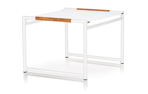 Breeze Side Table / Footstool by Harbour - White Aluminum + Batyline White.