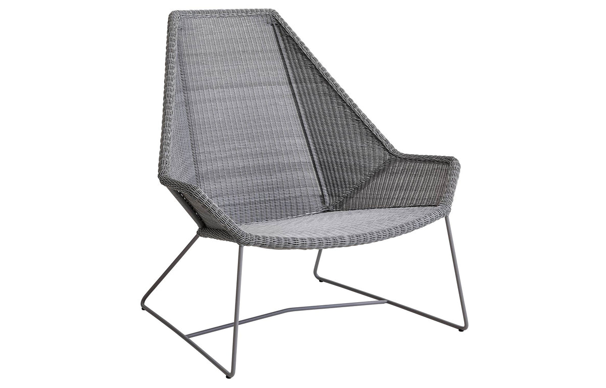 Breeze Highback Chair by Cane-Line - Light Grey Fiber Weave, No Cushion Set.