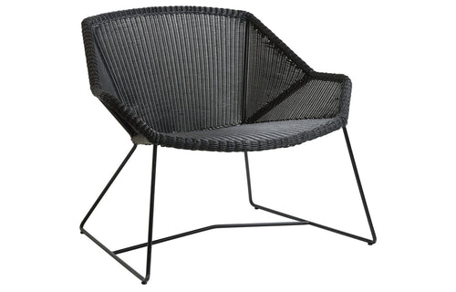 Breeze Lounge Chair by Cane-Line - Black Fiber Weave, No Cushion Set.