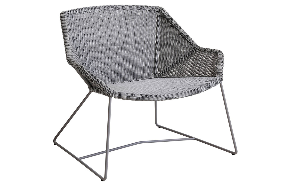 Breeze Lounge Chair by Cane-Line - Light Grey Fiber Weave, No Cushion Set.