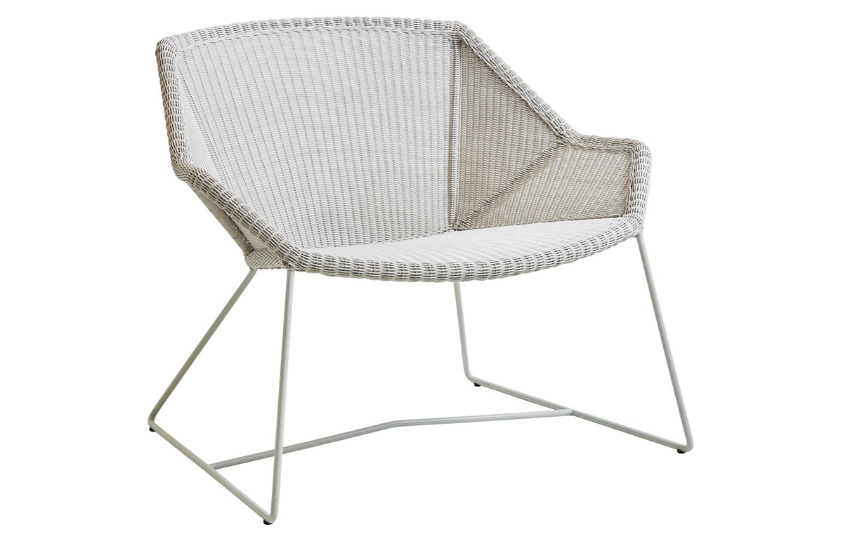 Breeze Lounge Chair by Cane-Line - White Grey Fiber Weave, No Cushion Set.